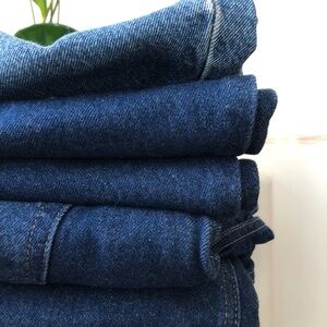 NWT Lot of 4 Pairs Men's Dark Denim Carhartt Work Jeans 33x32 plus one pair used